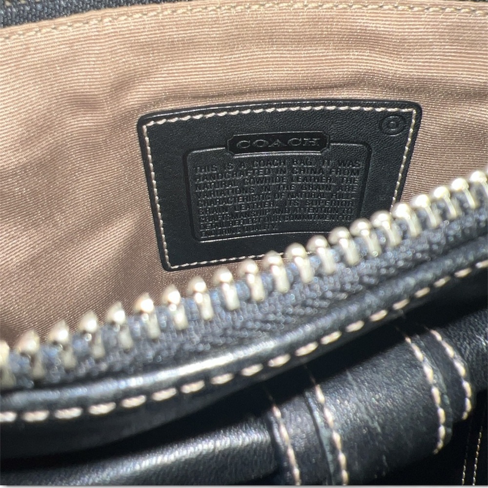 Y2K Vintage Coach Hamilton Luxury Designer Black Leather Messenger Bag - Picture 4 of 7